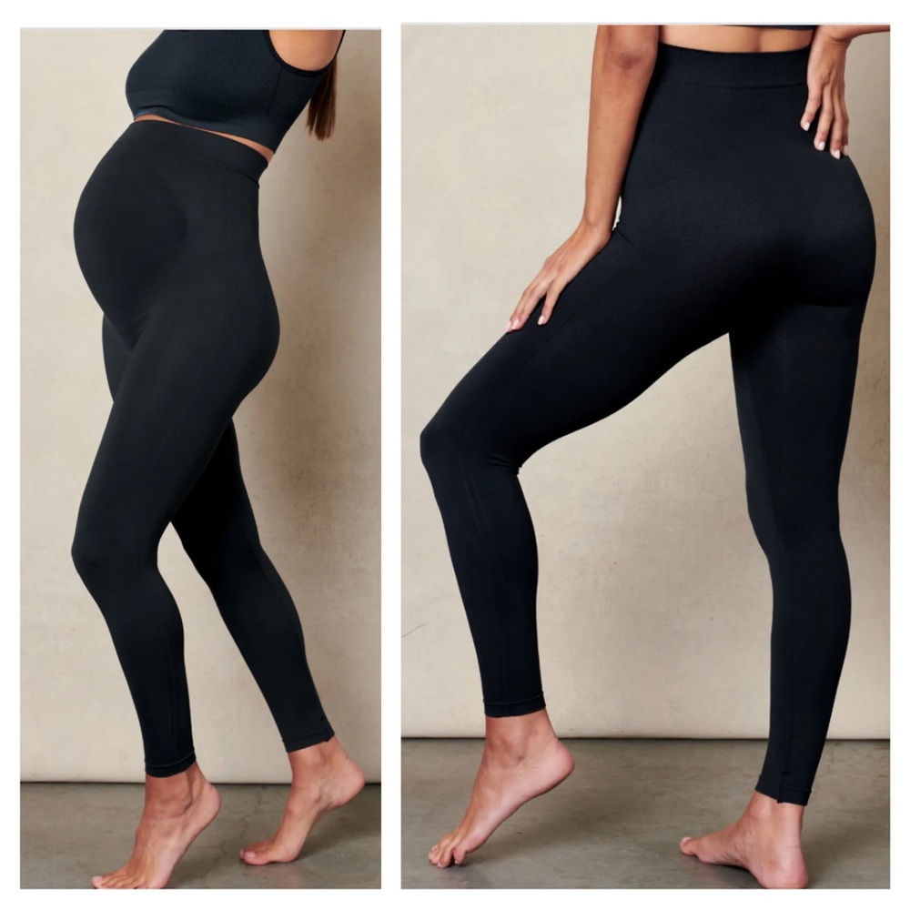 BLANQI Solid Black Maternity Leggings Size 2XL